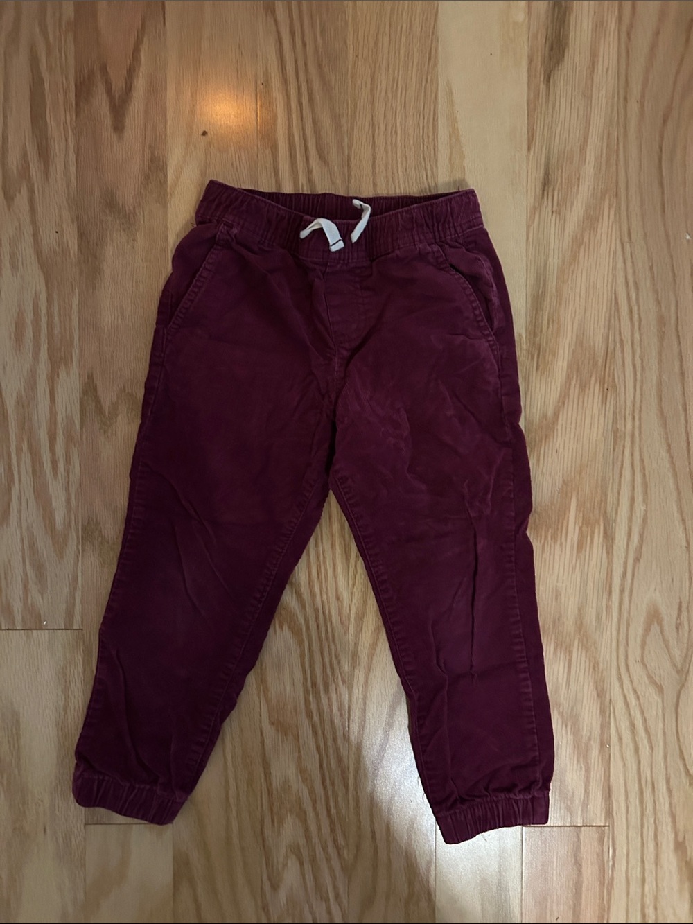 Janie and Jack Burgundy Jogger Pants with White Drawstring